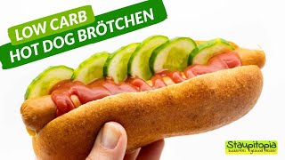 So einfach kannst du Low Carb Hot Dog Brötchen ohne Mehl selber machen 😋 [upl. by Kumler]