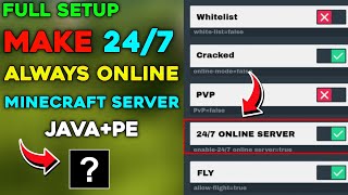 How to make 247 Minecraft server  How to make java  pocket server in Minecraft  Full Setup [upl. by Yddet]