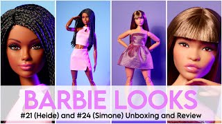 Barbie Looks Doll 21 and 24  Heide  Simone Unboxing and Review [upl. by Akeber]