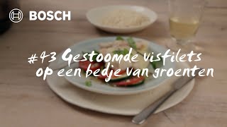 Bosch AutoCook recept Gestoomde visfilets op een bedje van groenten [upl. by Damalis]