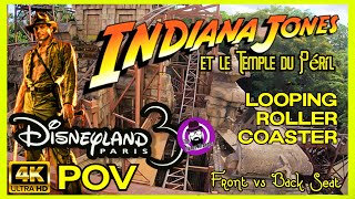 INDIANA JONES et le Temple Du Peril  Disneyland Paris  Front v Back Seats [upl. by Phelia]