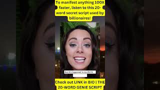 To manifest anything 100X faster listen to this 20 word secret script used by billionaires [upl. by Ahsikel]