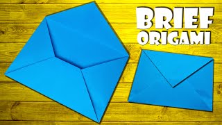 Briefumschlag falten Brief selber machen aus Papier  fold origami envelope tutorial paper DIY 4K [upl. by Henrion926]