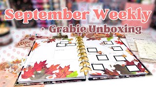 Weekly Happy Planner Setup September 2024  Grabie Scrapbook Box Unboxing [upl. by Eyar]