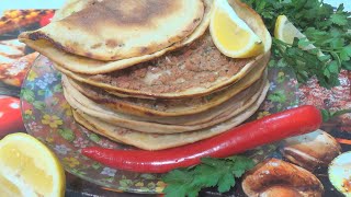 Турецкая пицца Лахмаджун Вкуснейшая пицца с фаршем на сковороде [upl. by Oman956]