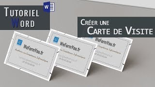 Word  Créer une Carte de Visite [upl. by Marin]