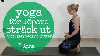 YOGAPASS 20 min för löpare  stretcha lår höft vad och fötter [upl. by Balsam]