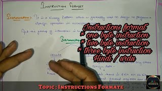 Instructions format  microprocessor  in Hindi  by Informationduniya [upl. by Rikahs71]