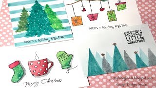 Easy 4 watercolor Christmas cards Part3 [upl. by Gokey825]