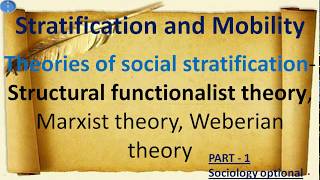 Theories of Social Stratification PART 1 Sociology Optional UPSC CSE [upl. by Ballou]