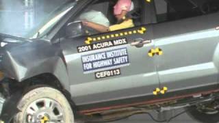 2001 Acura MDX moderate overlap IIHS crash test [upl. by Leary]