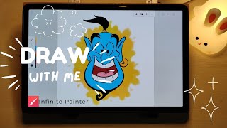 Draw with me  Disney Genie Drawing  Infinite Painter [upl. by Decamp736]