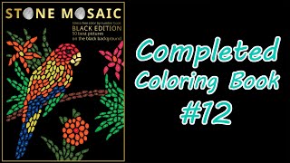 Completed Coloring Book 12  Flip Through  Stone Mosaic Black Edition [upl. by Yvon]