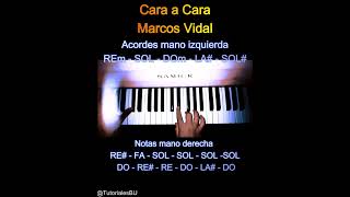 Cara a Cara  Marcos Vidal  Tutorial Pianoquotacordes y melodiaquot Nivel FACILPrincipiante [upl. by Gaspard]