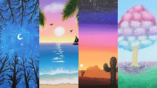 50 Easy Acrylic Painting Ideas for Beginners  2022 Mega Compilation [upl. by Mw919]