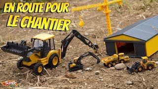 Engins de chantier Volvo Grue Camion Pelleteuse et Tractopelle Radiocommandé New Ray Unboxing [upl. by Elpmet]