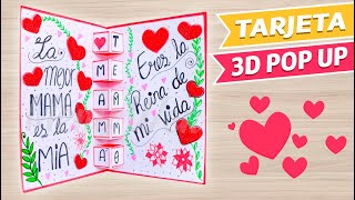 TARJETA 3D PARA MAMÁ Como hacer tarjeta para el dia de la madre [upl. by Digdirb115]