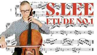 S Lee Cello etude no1 40 Easy Etudes Play Along and Cello Lesson [upl. by Losse]