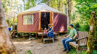 Living Off Grid in a Yurt Our Familys Tiny Home amp Homestead [upl. by Suirauqram424]