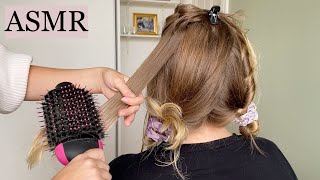 ASMR  FRIEND IS STYLING MY HAIR WITH REVLON AIR STYLER 🧡 hair play brushing styling no talking [upl. by Kimberly]