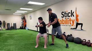 Seated Thoracic Rotation Stretch  Stick Mobility Chair Exercise [upl. by Acimat491]