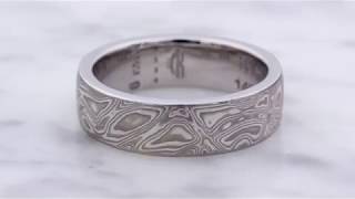 Krikawas White Mokume Gane Wedding Band [upl. by Nahtanod593]