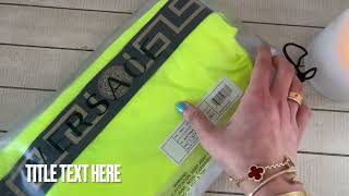 ARE YOU READY FOR SUMMER watch unboxing VERSACE Greca printed onepiece swimsuit in neon [upl. by Regazzi]