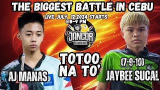 Aj Manas Vs Jaybee Sucal 7910 THE BIGGEST BATTLE IN CEBU 165k [upl. by Assetal938]