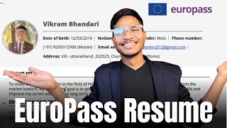 How to Make Europass Cv Online  Europass CV for Europe jobs  CV format for jobs  CV kese banaye [upl. by Zeuqcaj]