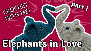 Elephants In Love Crochet Pattern Tutorial Part 1 Head [upl. by Artenal857]