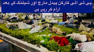 PTI workers Sleeping on motorway  PTI Rally  PTI worker PTI workers injured cm Ali Amin Gandapur [upl. by Adnoyek428]