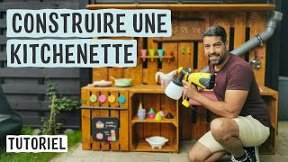 Fabriquer une cuisine dextérieur en palette pour les enfants  WAGNER [upl. by Lindsley]