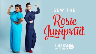 Charm Patterns Rosie 1940s Jumpsuit Sewing Tutorial Vintage Inspired Womens Boilersuit [upl. by Adil]