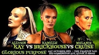 PWE  Glorious Purpose  Kamille vs Allysin Kay vs Mel  October 2nd 2021 Full Match [upl. by Nwahsek912]