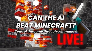 Help or hurt an AI beat Minecraft Control the stream with chat [upl. by Brita]