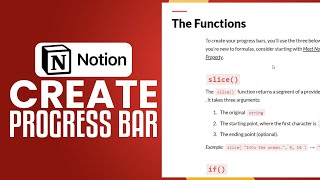 How To Create Progress Bar In Notion 2023 Easy Tutorial [upl. by Bess524]