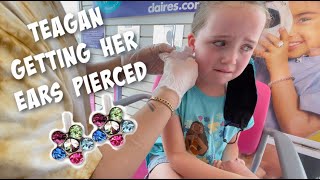 Teagans Ear Piercing at Claires [upl. by Annaeiluj880]