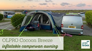 OLPRO Cocoon Breeze inflatable campervan awning set up and features AD [upl. by Jereld774]