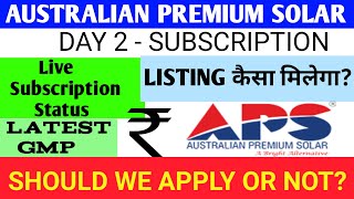 Australian Premium Solar Ipo 🔴Australian Premium Solar Ipo Review 🔴Australian Premium Solar 🔴APS Ipo [upl. by Queen]