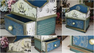 Upcycled Decoupage Organiser  Decoupage with Tissue Paper [upl. by Elder380]