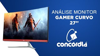 Análise Monitor Gamer Curvo Concórdia 27 FULL HD TELA IPS [upl. by Airdnas]