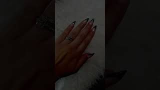 BLACK STILETTO ACRYLIC NAILS 💅🏻 acrylicnails nails diy shortacrylicnails nailart acrylicset [upl. by Metsky]