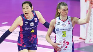 ZHU amp HERBOTS Super Outside Hitters in ScandicciMilano  Lega Volley Femminile [upl. by Jacobo]