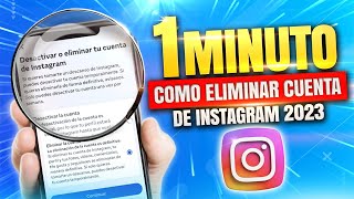 Como ELIMINAR CUENTA DE INSTAGRAM 2023 [upl. by Czarra]