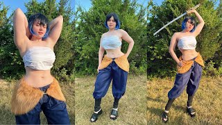 Inosuke cosplay vlog demon slayer 😄 and leg day weight lifting and mobility [upl. by Ahsitniuq]