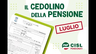 Cedolino pensione di luglio le informazioni utili [upl. by Barger]