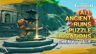 All Ancient Ruins Puzzle Locations 11 Chests  Chenyu Vale  Genshin Impact [upl. by Avek895]