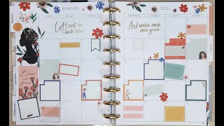 March Monthly Set up  Creative Journal  Classic Vertical Happy Planner [upl. by Beaver]