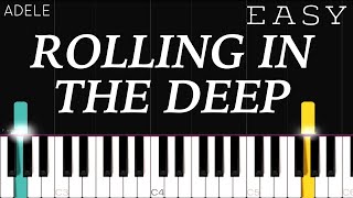 Adele  Rolling In The Deep  EASY Piano Tutorial [upl. by Grosmark729]