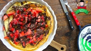 Recette  Fête des mères  Dutch baby pancake Crêpe au four  Fraises  Chocolat [upl. by Gizela792]